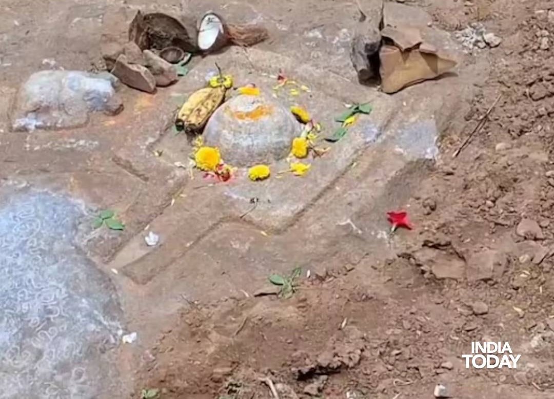 Archaeologists unearthed an ancient 14th-century Shiva lingam at Srisailam Temple in Andhra Pradesh.