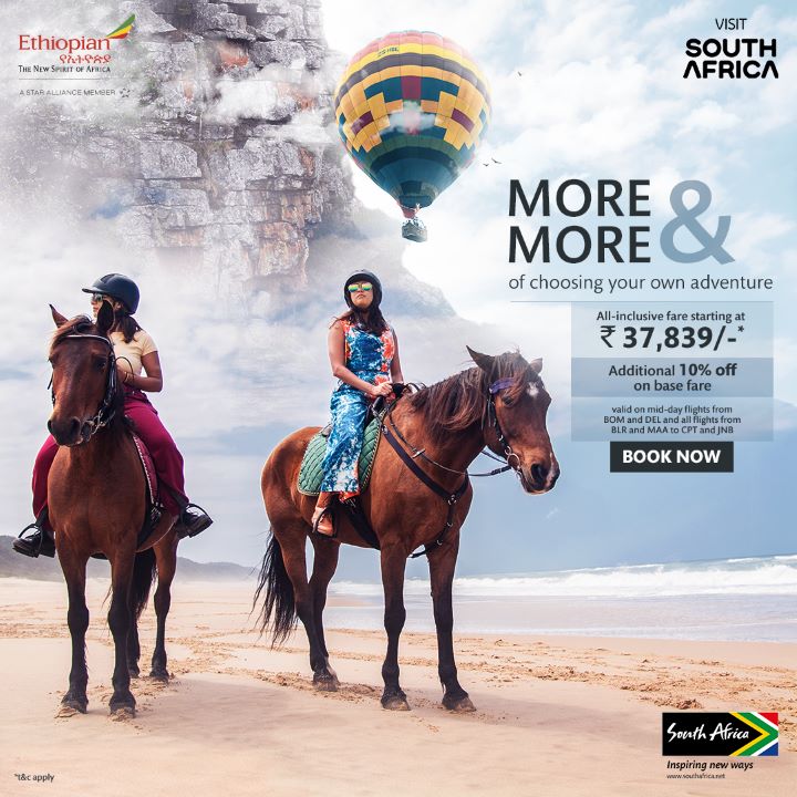 #ExploreMoreForLess: South African Tourism Teams Up with Ethiopian Airlines to Provide Unprecedentedly Low Airfares for Indian Travelers