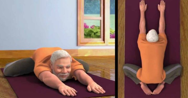 The Prime Minister has posted a video demonstrating the Shashankasana.