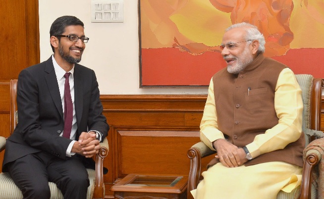 PM meets Google CEO, Shri Sundar Pichai