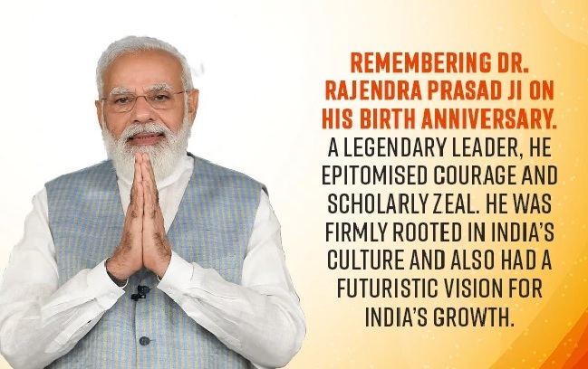 PM remembers Dr. Rajendra Prasad on his birth anniversary